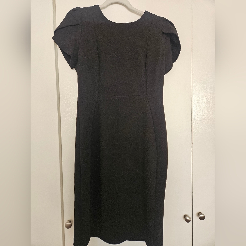 Calvin Klein Black Sheath Midi Dress for Work